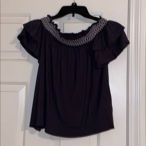 off shoulder soft and sexy american eagle crop top